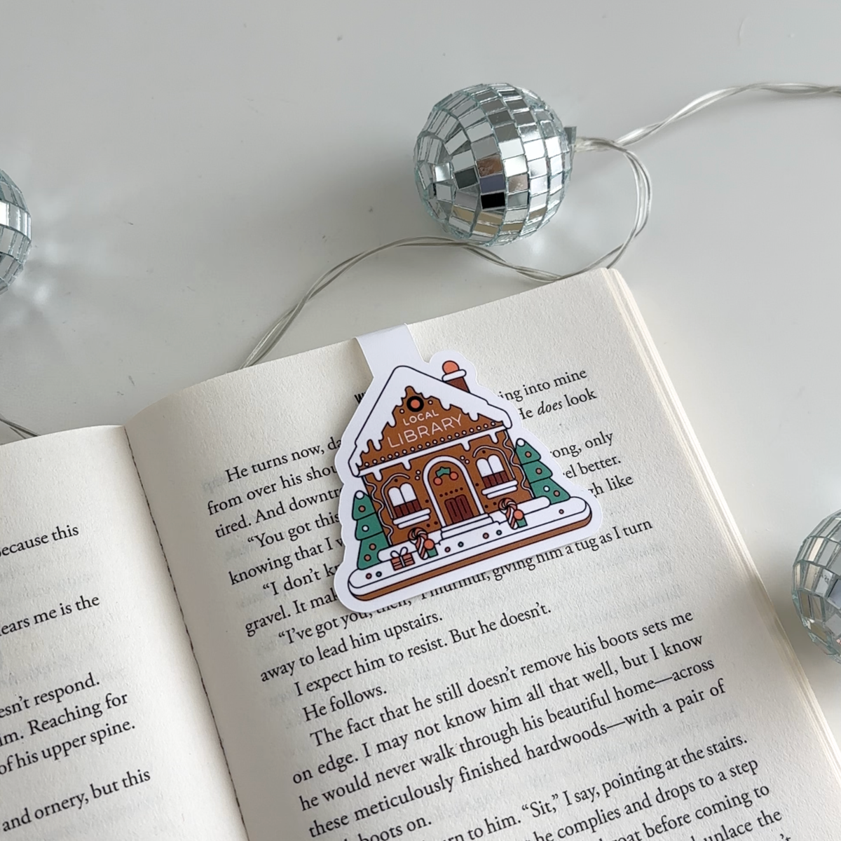 Gingerbread Library Magnetic Bookmark