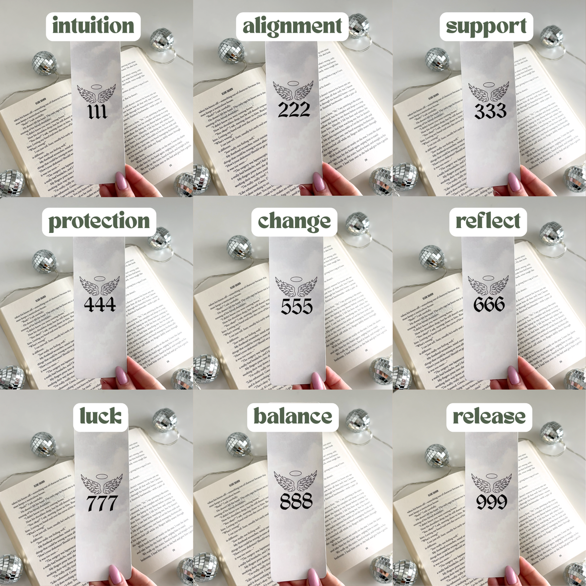 Angel Numbers Cardstock Bookmarks