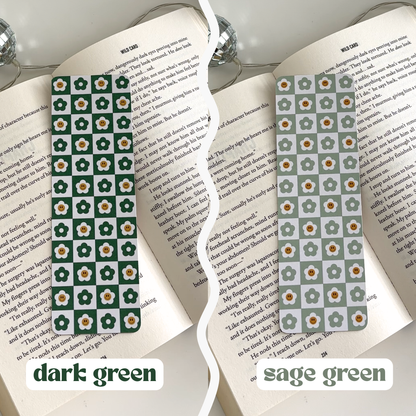 Checkered Smiley Daisy Cardstock Bookmarks