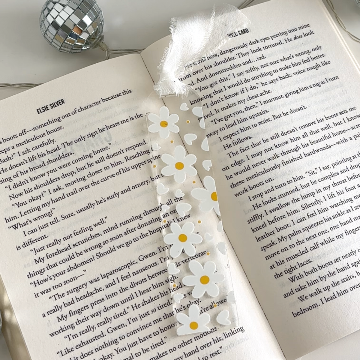 Daisy Heart Acrylic Bookmark