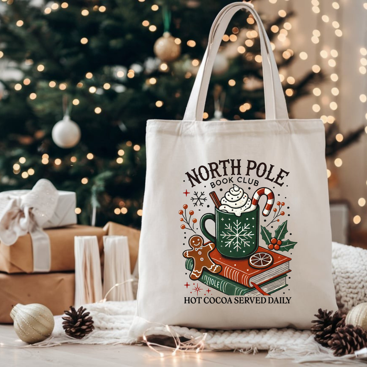 North Pole Club Holiday Tote Bag