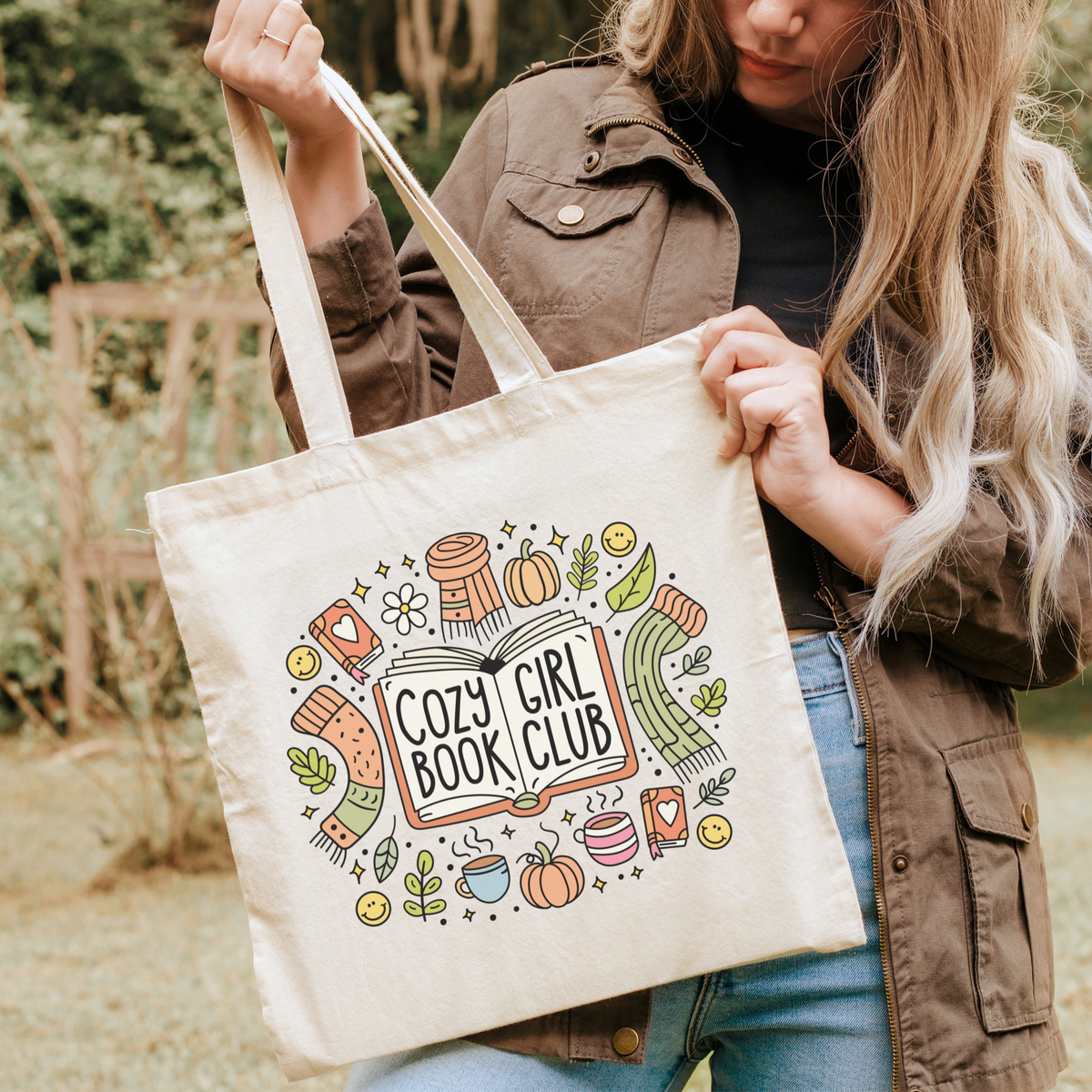 Cozy Girl Book Club Tote Bag