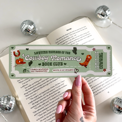 Cowboy Romance Book Club Cardstock Bookmark