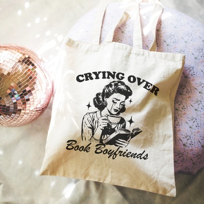 Crying Over Book Boyfriends Tote Bag