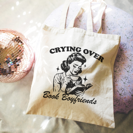 Crying Over Book Boyfriends Tote Bag