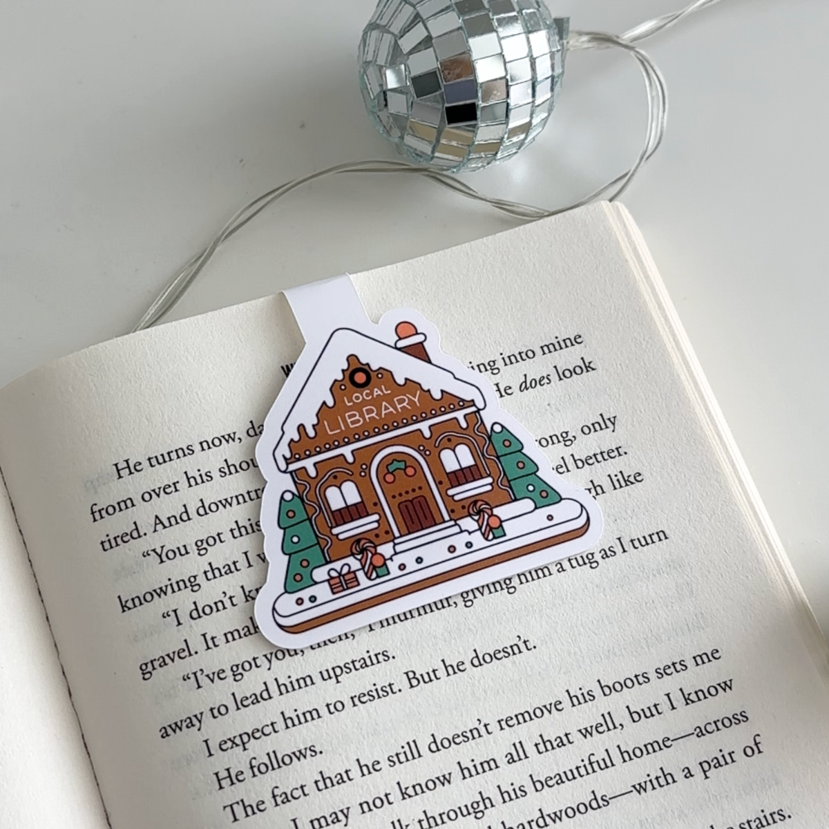 Gingerbread Library Magnetic Bookmark