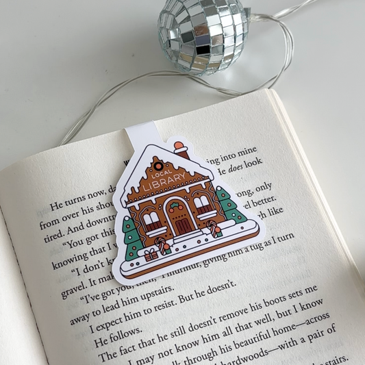 Gingerbread Library Magnetic Bookmark