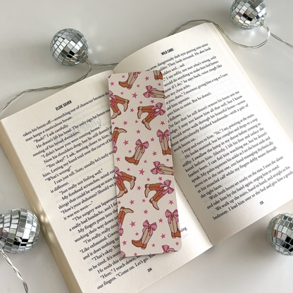 Coquette Cowgirl Boots Cardstock Bookmark
