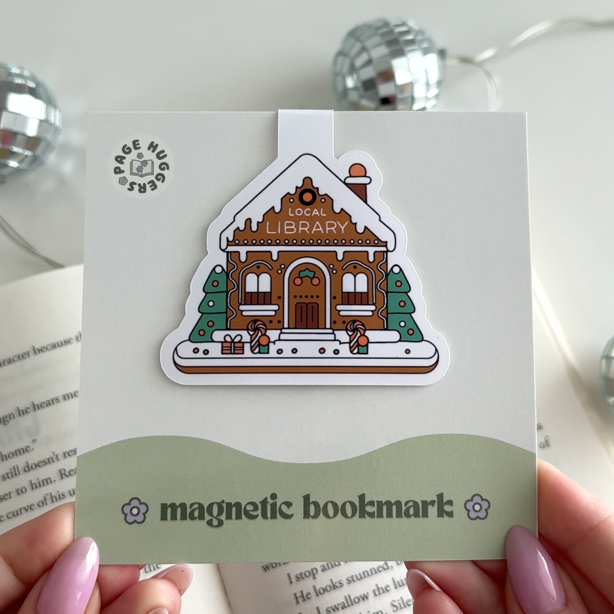 Gingerbread Library Magnetic Bookmark
