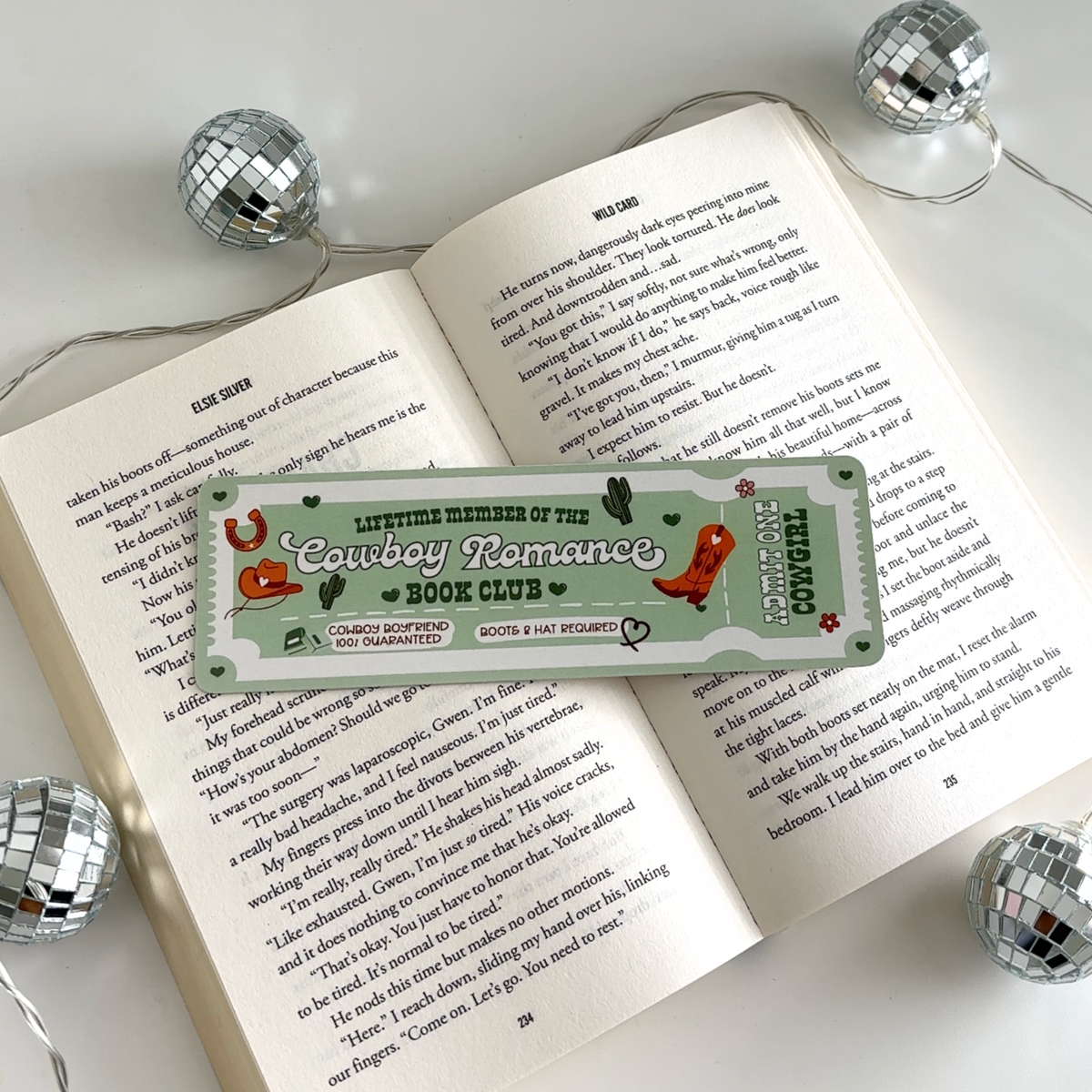 Cowboy Romance Book Club Cardstock Bookmark