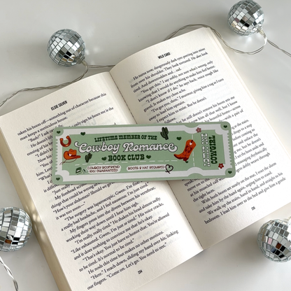 Cowboy Romance Book Club Cardstock Bookmark