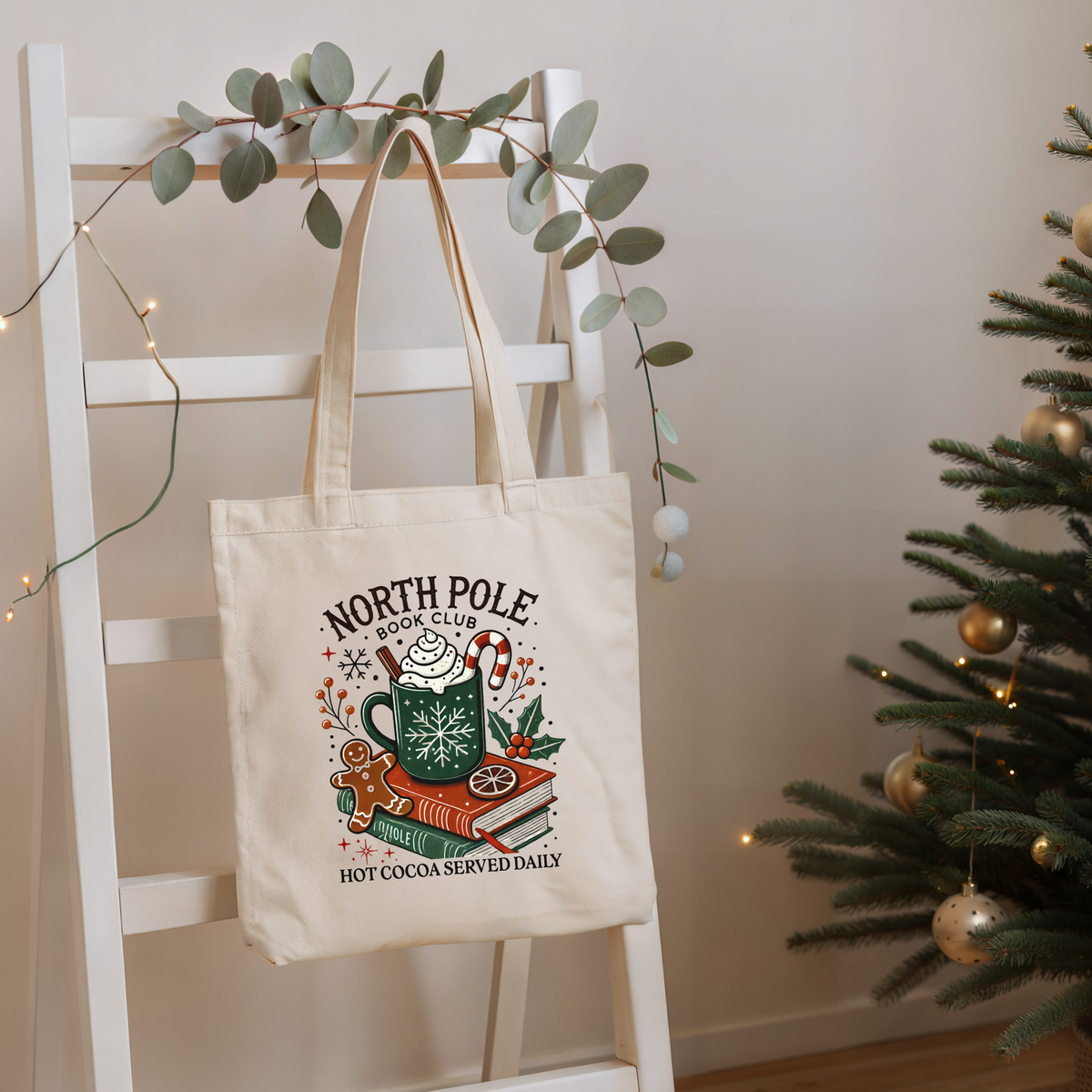 North Pole Club Holiday Tote Bag