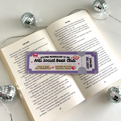 Antisocial Book Club Cardstock Bookmark