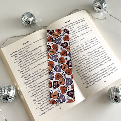 Halloween Candy Hearts Cardstock Bookmark