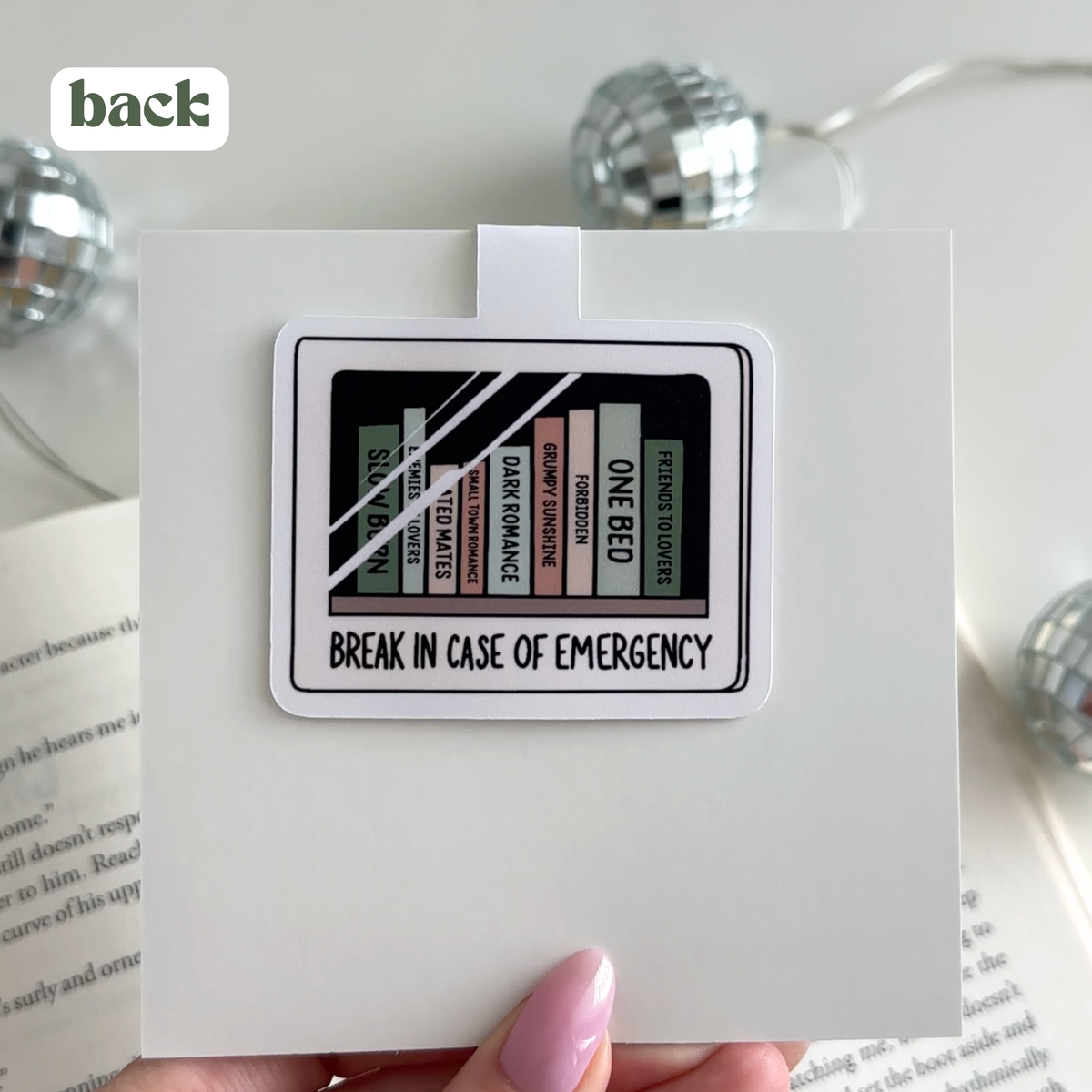 Break In Case of Emergency Magnetic Bookmark