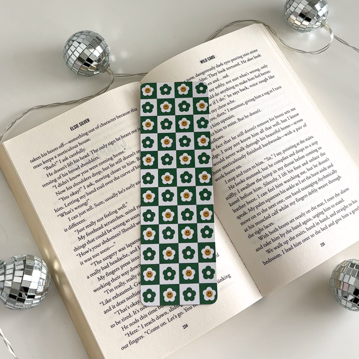 Checkered Smiley Daisy Cardstock Bookmarks
