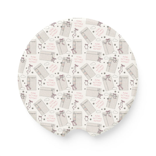 Read, Return, Repeat Car Coaster